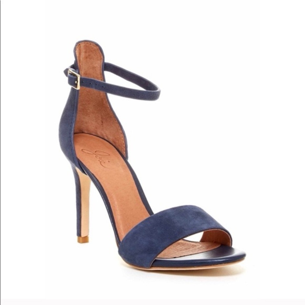 Joie blue suede ankle strap high heel sandals size 40 / size 10